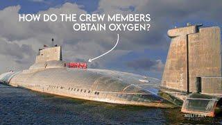 How does the submarine produce oxygen