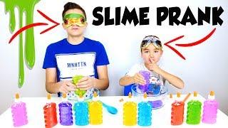 BLINDFOLDED SLIME PRANK CHALLENGE - Swan Triche !!!