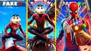 Franklin& ShinChanControlling SpiderMan Fake Part-2 Suit UpgradeIn GTA 5 Telugu