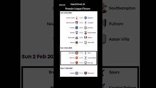 [2024/25] MatchWeek 24 Premier League Fixtures