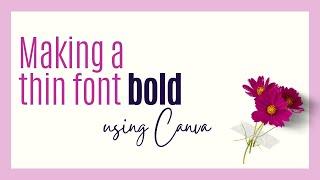 Making a Thin font BOLD using Canva