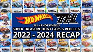 All 45 Hot Wheels Super Treasure Hunt Cars & Vehicles 2022 - 2024 Recap | Lamborghini & Porsche