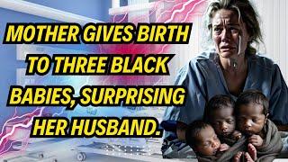 Mother gives birth to three black babies, surprising her husband.