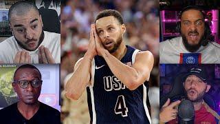 LES REACTIONS APRES LA DEFAITE DE LA FRANCE EN FINALE  DES JO FACE AU USA DE STEPH CURRY