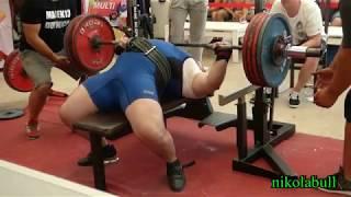 Tsanko Tsanev RAW 2nd attempt 220kg / 485lbs Bulgaria Bench Press National Tournament 2018