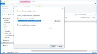 Extracting Zipped Files in Windows 10