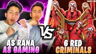 6 Red Criminals Challenge Me And My Brother For 2 vs 6 Clash Squad Battle  - Garena Free Fire