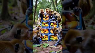 monkey eating  mango#shorts#monyet#funny#ai#edit#monkey#bandar#mango#animals#laugh#comedy#yt#lol