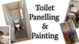 TRANSFORM MY TOILET  budget friendly / panelling / painting #DIY #homedecor #panelling