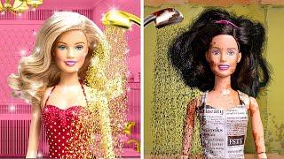 BARBIE RICH VS BROKE CARDBOARD MAKEOVER HACKS  Amazing DIY With Cardboard by YayTime! FUN