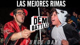 Las MEJORES RIMAS de la DEM BATTLES!  – PURGE DAY 2018 ¡ESPECIAL de DISFRACES!