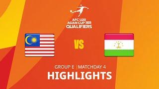 Malaysia - Tajikistan | Group E | MD4 | AFC U20 Asian Cup 2025 Qualifiers | Highlights