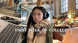 first week of college  | senior @tufts university, in person classes, a *realistic* student vlog