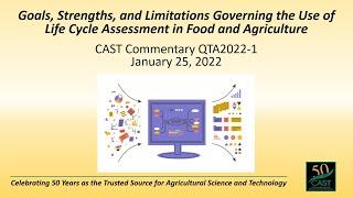 CAST Webinar:  Use of Life Cycle Assessment (LCA) in Food and Agriculture