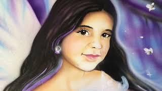 “Rosy” Airbrush cartoon portrait on canvas