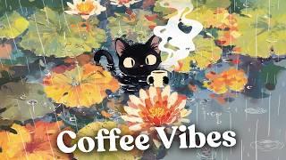 Relax Rainy Cafe Vibes ️ Jazzy Lo-fi Beats / study to work to