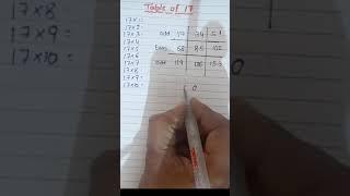 17 table tricks | Table of 17 | Multiplication of 17 #tabletrick #tables