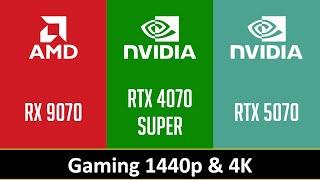 RX 9070 vs RTX 4070 SUPER vs RTX 5070