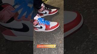 Jordan 1 Spiderman Spider-verse next chapter lace swap On feet #shorts