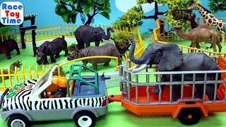 Wild Animals Toys at the Zoo Park For Kids - Learn Animal Names Video