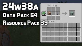 News in Data Pack Version 54 and Resource Pack Version 39 (24w38a)