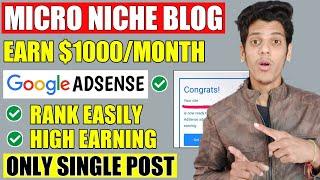 Micro Niche Blog Full Case Study 2021 | Earn $1000 Per Month Using Micro Niche Blogging, Website