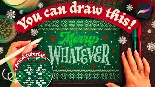 Ugly Christmas Sweater Tutorial for Procreate | FREE Brushes 