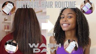 NATURAL HAIR WASH DAY ROUTINE STRAIGHT TO CURLY | Jada Symone