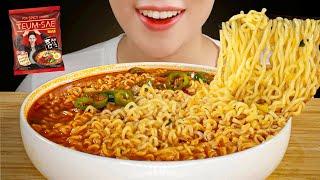 ASMR Spicy Korean Teumsae Ramyun Noodles Eating Sounds (9,413 SHU) | MINEE EATS