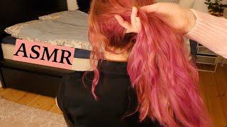 ASMR PLAYING WITH & STYLING PINK HAIR (Hair Brushing & Spraying Sounds, Scalp Massage, No Talking)