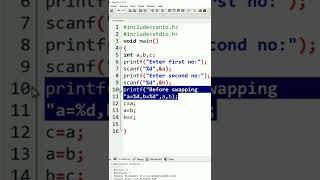 swapping of two numbers in c program | ms coder