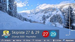 Skiing Mayrhofen ️ Ski Slope 27 & 29 - Penken | Zillertal 3000 | With GPS Stats