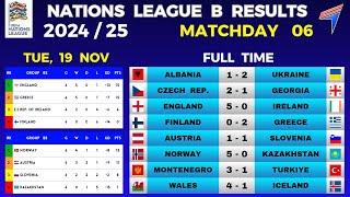 UEFA NATIONS LEAGUE RESULTS - GROUP B • Matchday 6 • Nations League Table • Nations League 24/25