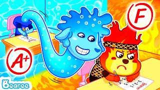 Stop! Water David Peeks at Fire Bearee's Test | Educational Cartoons for Kids | Bearee Kids Show