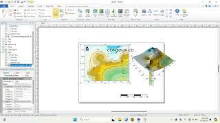 Adding Map Features on a Contour Map Using Golden Surfer Software