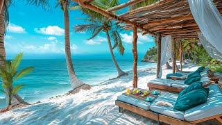 Seaside Smooth Jazz Calm | Elegant Bossa Nova Jazz Music & Ocean Wave Sounds for Uplifting the day