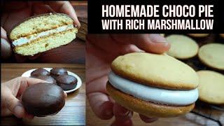 Homemade Lotte CHOCO PIE Recipe With Homemade Marshmallow filling