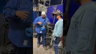 Instructor Victor gives a student a tip for 5G Stainless steel on carbon! 