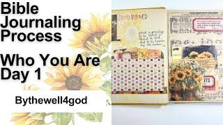 Bible Journaling Process Video - Day 1 in my Altered Book - Bythewell4god -