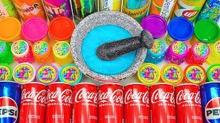 Satisfying Video How To Make Soda Slime Mixing Glitter Eyeshadow Coca Cola Makeup Cosmetics ASMR