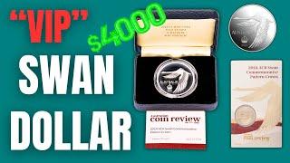 VERY RARE and Collectable 2024 Swan Dollar Pattern Crown Silver Proof VIP Issue and carded