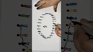 human chain drawing || How to Draw Unity in Diversity in India || #humanchain #unityindiversity