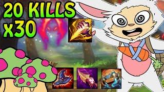 S12 TEEMO JUNGLE , 20 Kills ,30 Stacks - LOL Zucker Gameplay