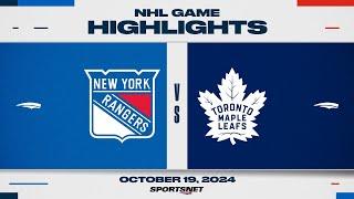 NHL Highlights | Rangers vs. Maple Leafs - October 19, 2024