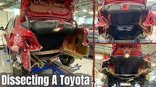 Dissecting A #Toyota that got SMOKED in the rear! #autobody #rearended #collision #autorepair