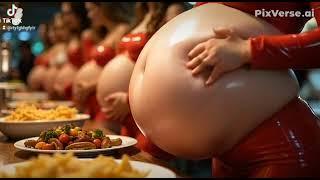 Belly gets round and full
