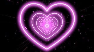 Heart Tunnel VideoPink Neon Lights Heart Motion Background Heart Tunnel Background Video [4Hours]