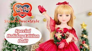 NEW Special HOLIDAY EDITION Ruby Red Fashion Friends Doll Review! 14” Fully Posable Doll - Stella