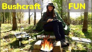 My BUSHCRAFT Day | Shelter Build | Cooking | ASMR