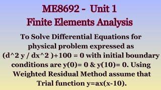 Finite Elements Analysis | Problem with Answer | Unit 1